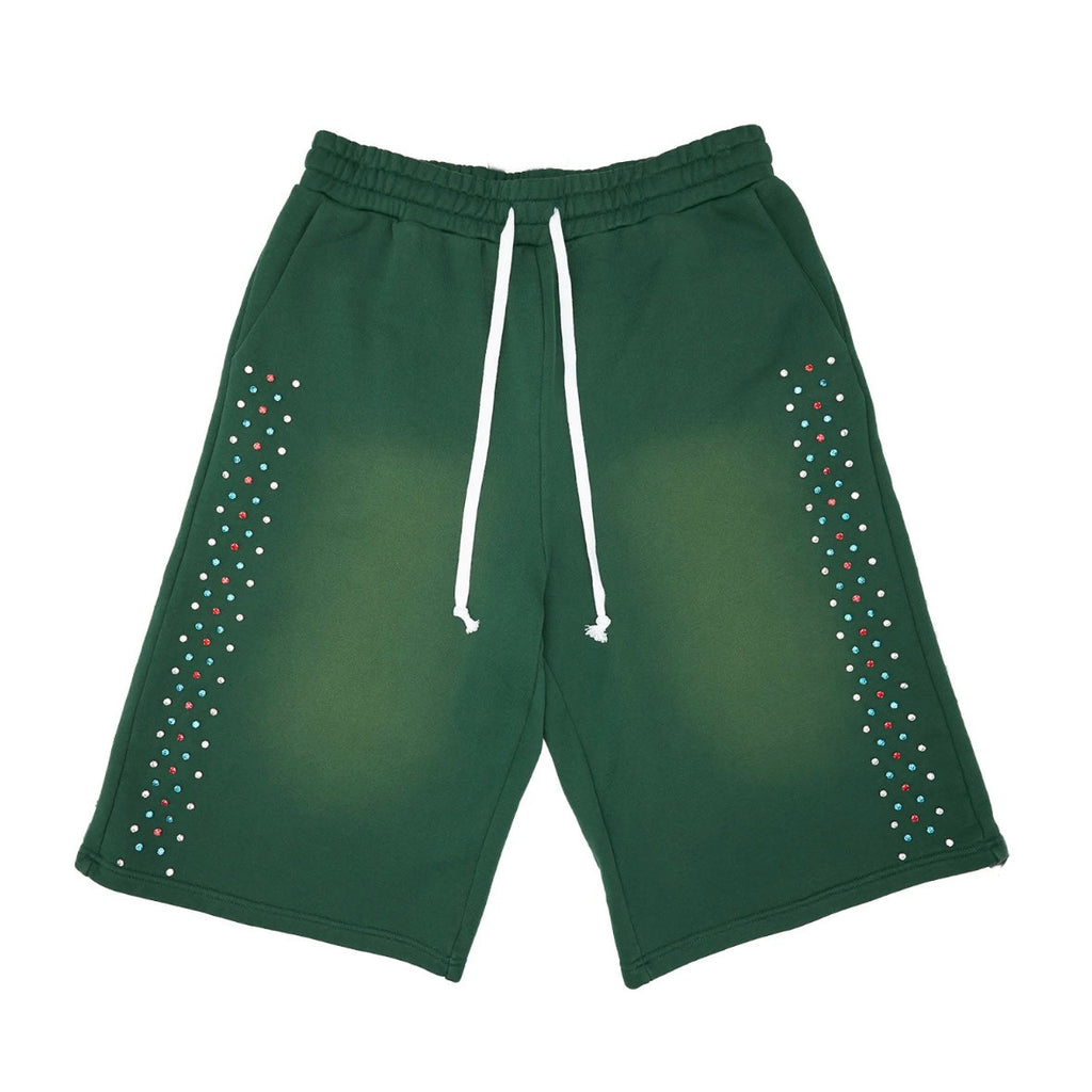 AZVA Green Hidden Crystal Sweat Shorts