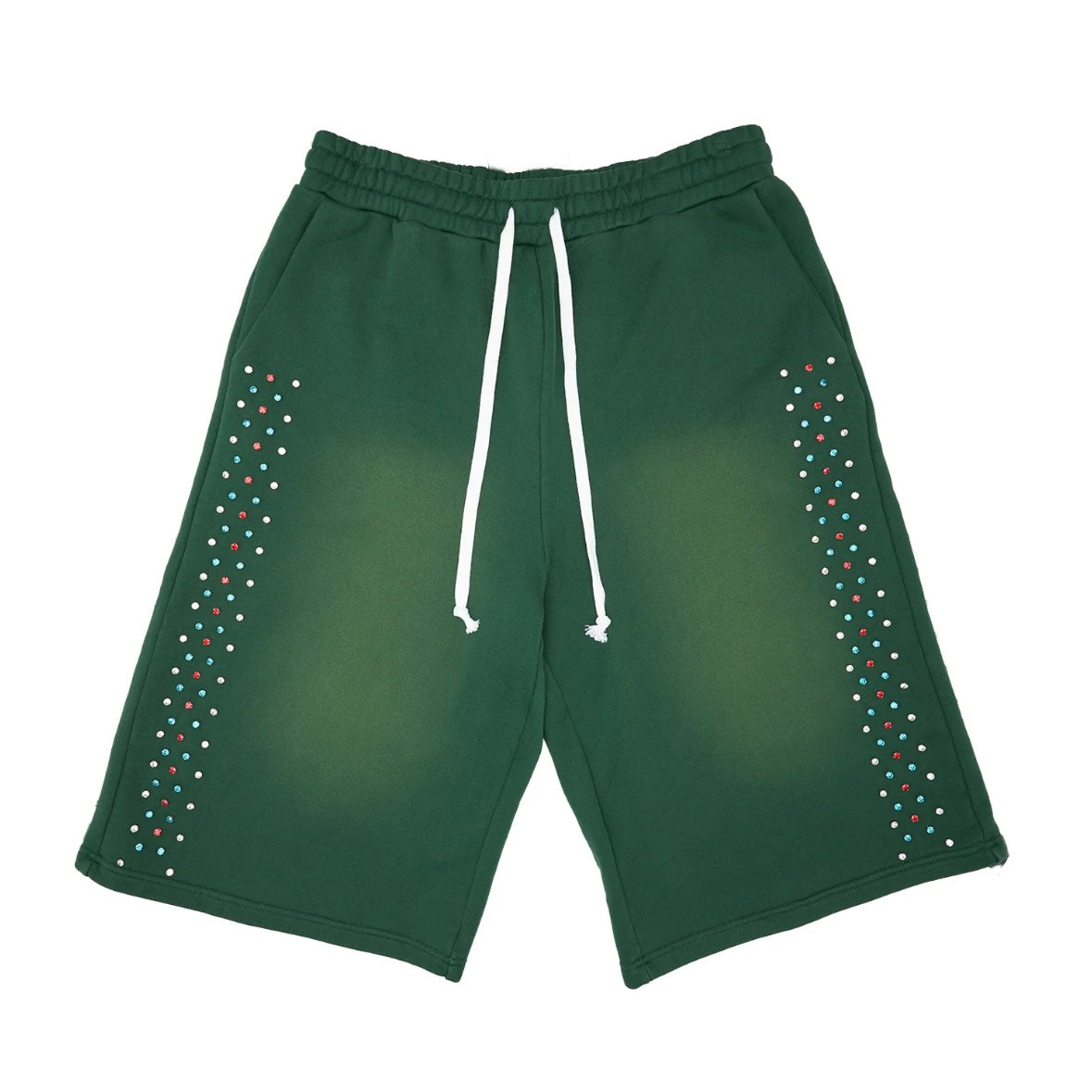 AZVA Green Hidden Crystal Sweat Shorts