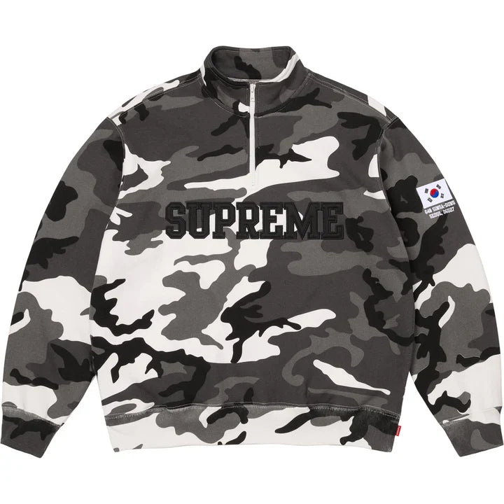 Supreme Flag Half Zip Pullover (Snow Camo)