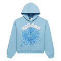 Sp5der Sky Blue OG Web Zip Hoodie