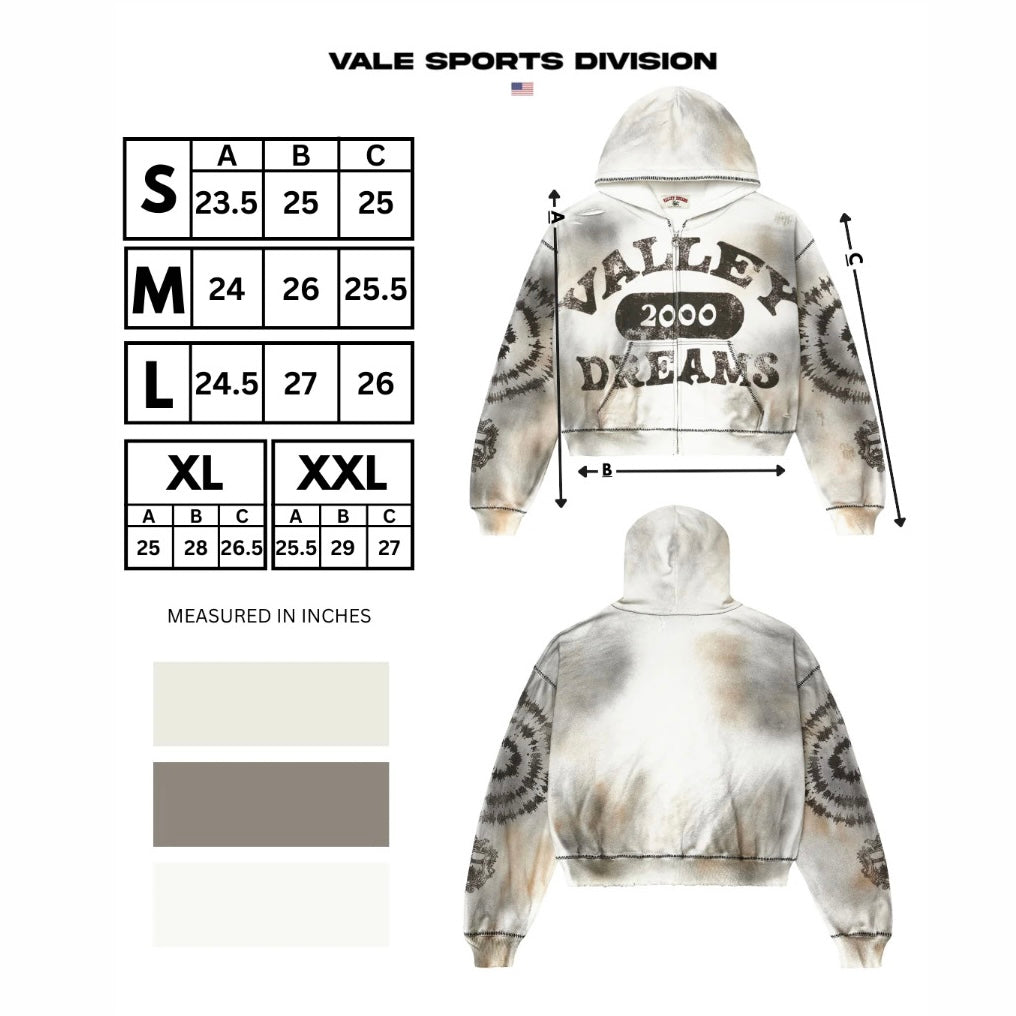 Vale Ash Grey Spiral Zip Hoodie